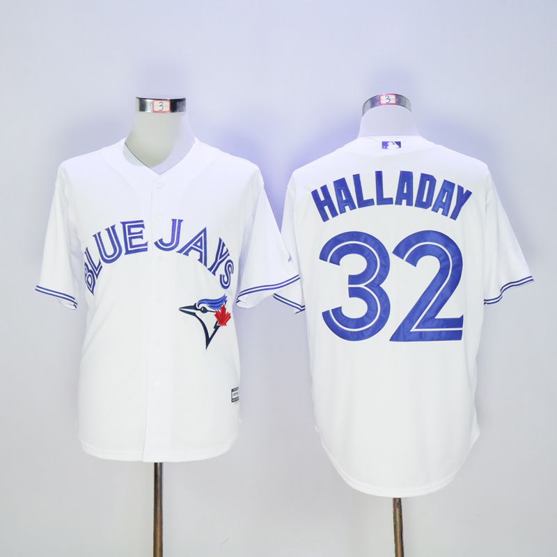 Men Toronto Blue Jays #32 Halladay White MLB Jerseys